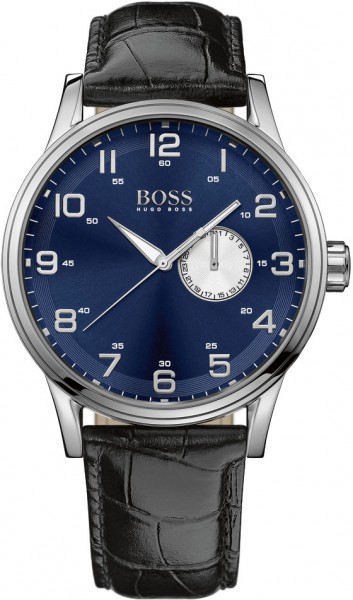 Hugo Boss Leder Uhr in Schwarz, 1512790