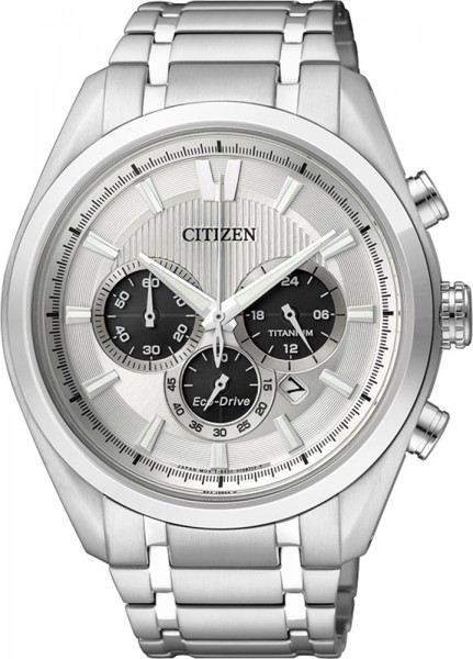 Citizen CA4010-58A Uhr ECO-Drive mit Supertitan Gehäuse, Chrono Durchmesser 43 mm weißes Zifferblatt