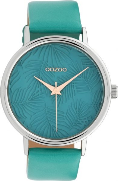 OOZOO Uhren C10080 Damenuhr Türkis Lederarmband 42mm