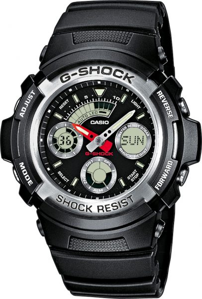 CASIO SALE Herrenuhr AW-590-1AER G-Shock schwarz grau Analog Digital