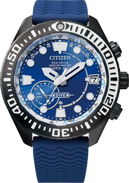Citizen Uhr CC5006-06L SALE Satellite Wave Taucher GPS Eco Drive Titan Taucheruhr Funk Solar 47mm blau/schwarz