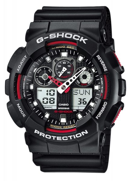 Casio G-Shock Schwarz/Rot GA-100-1A4ER Unisex Uhr