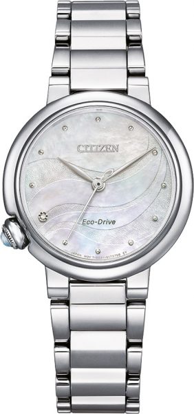 Citizen Uhr EM0910-80D Edelstahl Damen Armbanduhr Perlmutt Zifferblatt 30mm