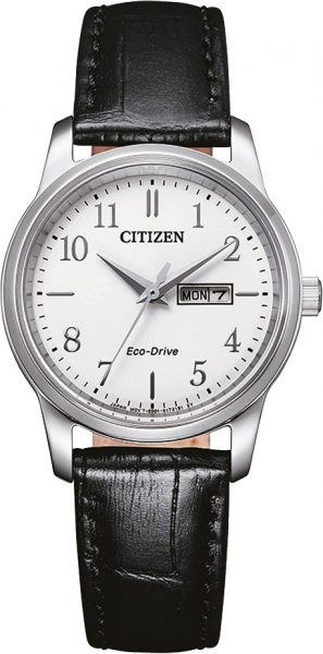 Citizen SALE Uhr EW3260-17AE  Damenuhr Edelstahl Lederarmband Weißes Zifferblatt 10ATM 31mm Durchmesser