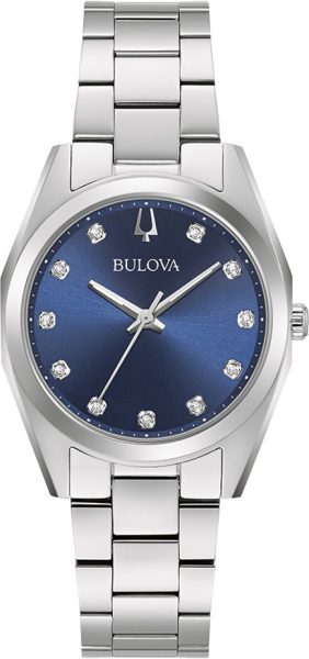 Bulova SALE Uhr 96P229 Damenuhr Edelstahl Blau Farbenes Zifferblatt Surveyor Diamant 31mm 3ATM