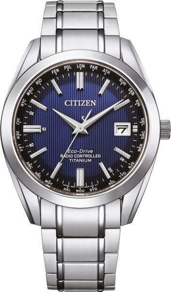 Citizen Uhr CB0260-81L Titan Funkuhr Eco Drive Solaruhr für Herren Blau 40mm Durchmesser