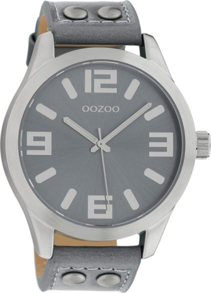 Oozoo Damenuhr C1060 Armbanduhr Basic Line mit Nieten Lederband 47 MM Durchmesser