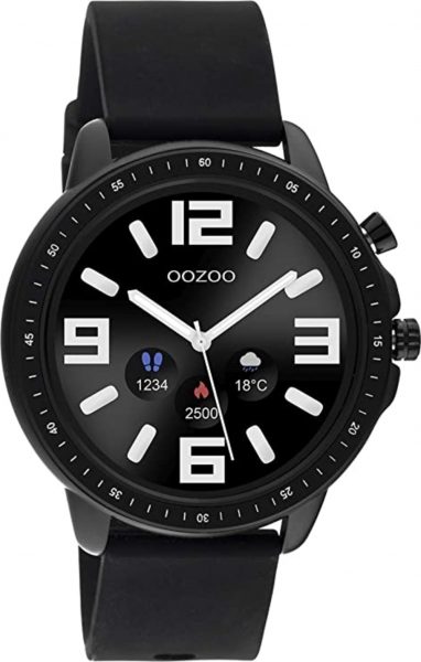 Oozoo Smartwatch Q00304 Unisex 45mm Silikonband schwarz Fitness Bluetooth