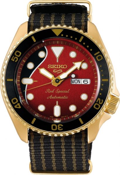 Seiko 5 Sports SRPH80K1 Automatik Brian May Red Special Limited Edition 5 Sports Serie Kaliber 4R36