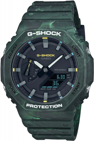 G-Shock GA-2100FR-3AER Classic Analog Digital Herrenuhr Grün meliert