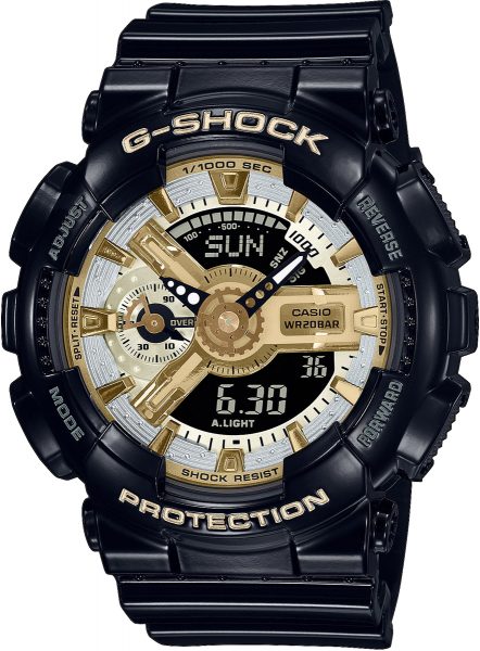 G-Shock Uhr GMA-S110GB-1AER Damenuhr schwarz, silber, gold