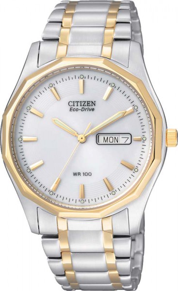 Citizen BM8434-58AE Eco- Drive, Edelstahlgehäuse/- band bicolor gold, Kristall glas, Tag/Datum, 10 ATM, Gehäuse 37mm Durchm 10mm Höhe