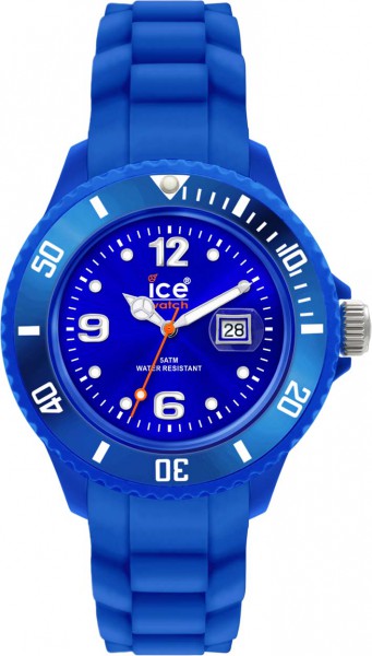 Ice Watch Sili Forever small SIBESS09 Quarzwerk, Kunststoffgehäuse, Silikonband blau, vergrößertes Datum, Mineralglas, Ø 38mm, 10mm Höhe