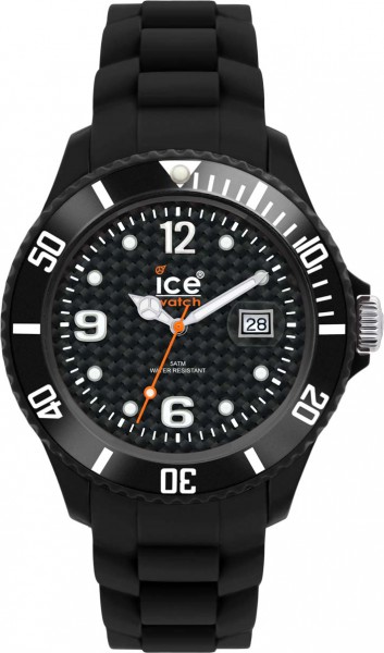 Ice Watch, Quarzwerk, Kunst stoffgehäuse, Silikonband schwarz, Datum, Mineralglas 5 ATM, 43mm Durchm, 10mm Hö