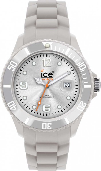 Ice Watch Quarzwerk, Kunst stoffgehäuse, Silikonband silber, Datum, Mineralglas, 5 ATM, 43mm Durchm, 10mm Hö