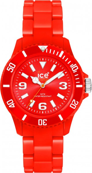 Ice Watch Quarzwerk, Kunst stoffgehäuse/band rot, Mineralglas, 5 ATM, 43mm Durchm, 10mm Höh
