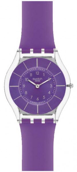 Swatch Purple Classiness Quarzwerk, Kunststoffgehäus e, Silikonband, Kunststoff glas, 3 ATM, 35mm Durchm, 3,8mm Höhe