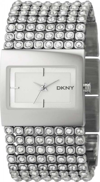 DKNY 4661 Quarzwerk, Edelstahl gehäuse/armband mit Zirkoni a, 3 ATM, 32x30x7mm
