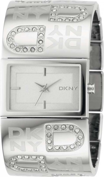 DKNY 4738 Quarzwerk, Edelstahl gehäuse/armband, mit Zirkon ia, Halbspange, 3 ATM, 29x20x5mm