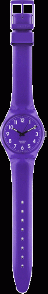 Swatch Colour Code violett, Callicarpa, Quarzwerk, Kunststoffarmband, Kunststoffgehäuse, 3 ATM, 33mm Durchmesser, SWISS MADE