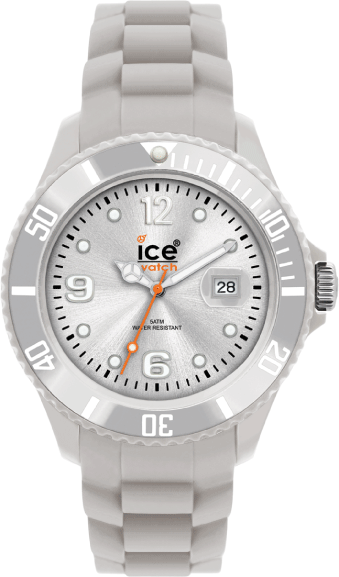 Ice Watch SISRBS09 Quarzwerk, Kunststoffgehäuse, Silikonband silber, Datum, Mineralglas 5 ATM, 48mm Durchmesser, 10mm Höhe aus Stuttgart