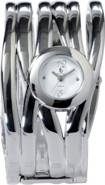 Spangenuhr, eine wunderschöne klassische Quarzwerk Uhr mit weißem Ziffernblatt und mit einem Kratzunempfindlichem Mineralglas, desweiteren ist die Uhr mit einem Metallgehäuse und einem Metallband ausgestattet. Durchmesser 23 mm, Höhe  6 mm, Water Resistan