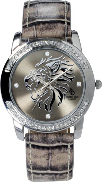 Uhr, eine absolut trendige Quarzwerk Uhr mit hellbraunem Ziffernblatt das verziert ist mit einem Löwen. Die Uhr hat ein Kratzunempfindlichem Mineralglas, desweiteren besitzt die Uhr ein Metallgehäuse und ein Lederband im Usedlook in Farbe Braun. Durchmess