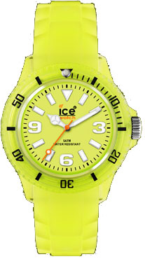 Ice Watch Ice Glow Yellow Silikonuhren Ø 43mm, leuchtet im Schwarzlicht